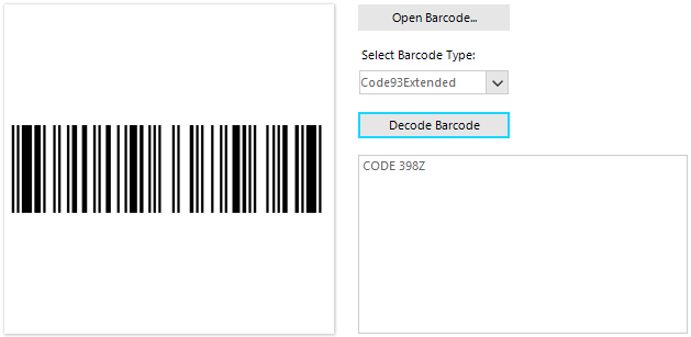 WinForms RadBarcodeView BarcodeReader Example