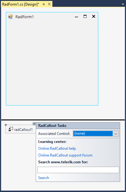 WinForms RadCallout Smart Tag