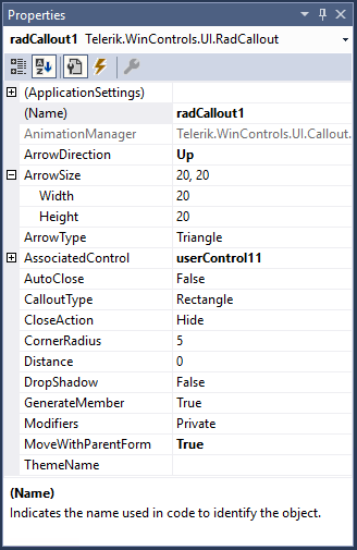 WinForms RadCallout Properties
