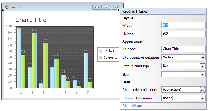 WinForms RadChart SmartTag Menu