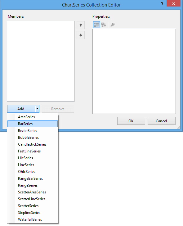 WinForms RadChartView ChartSeries Collection Editor