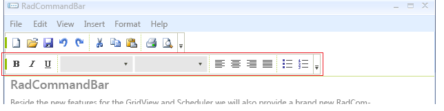 WinForms RadCommandBar CommandBarStripElement Sample