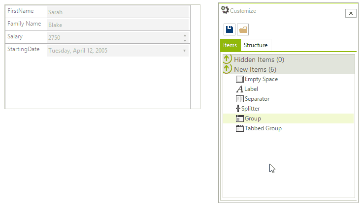 WinForms RadDataLayout Changes at Runtime