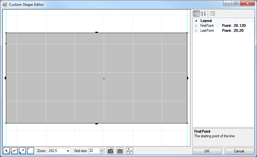 WinForms RadDiagram Custom Shape using Editor