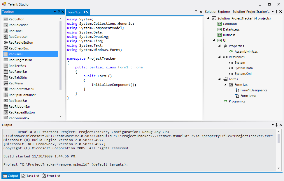 WinForms RadDock Overview