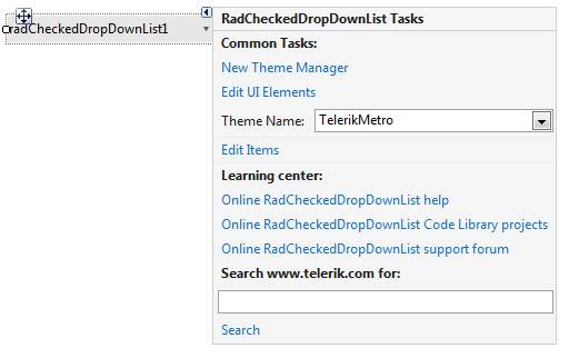 WinForms RadCheckedDropDownList Smart Tag