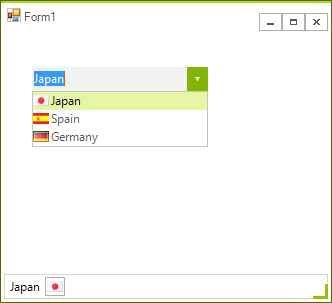 WinForms RadDropDownList Select a Country from RadDropDownList