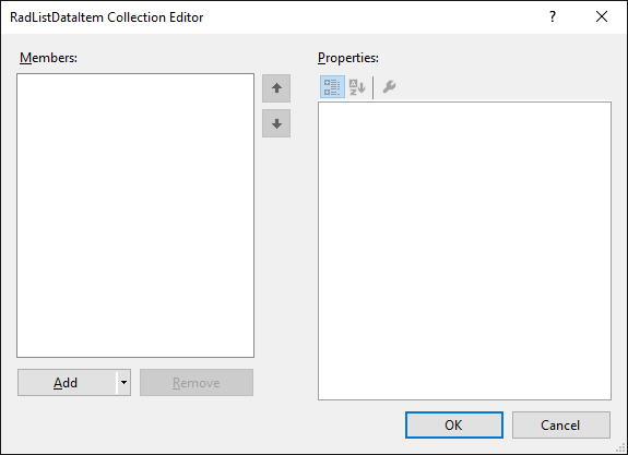 WinForms RadListControl RadListDataItem Collection Editor