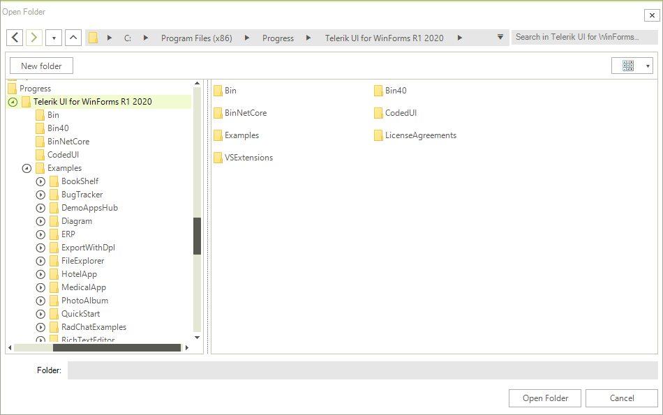 WinForms RadBrowseEditor RadOpenFolderDialog