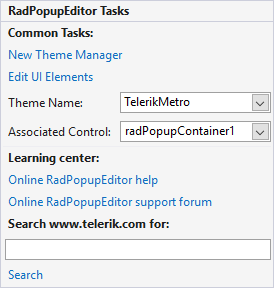 WinForms RadPopupEditor Smart Tag