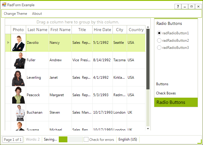 WinForms RadForm Overview