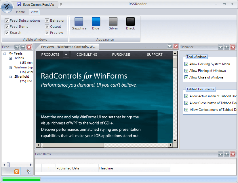 WinForms RadRibbonForm Overview