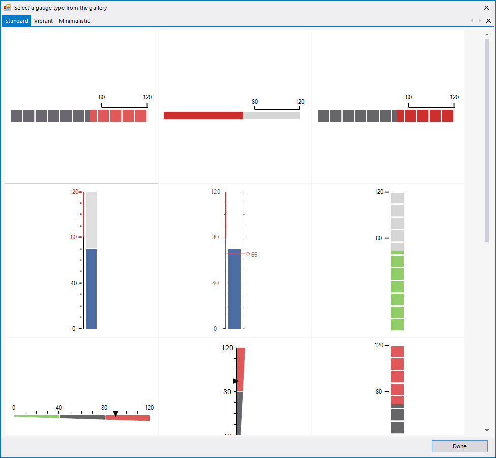 WinForms RadGauges LinearGauge Gallery Types