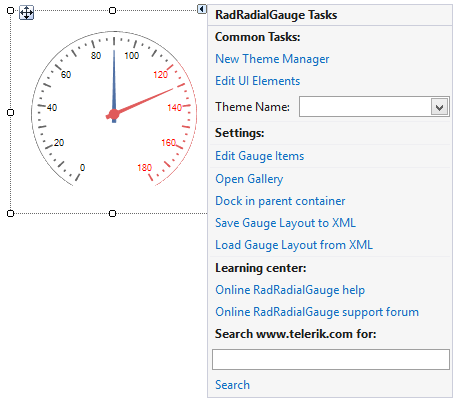 WinForms RadRadialGauge Smart Tag