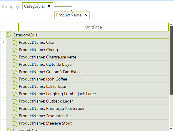 WinForms RadGridView Multi Level Group