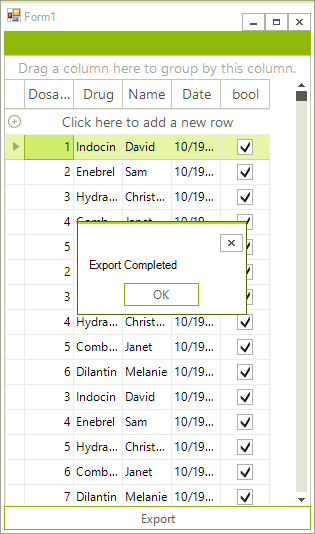 WinForms RadGridView Asynchronous Export