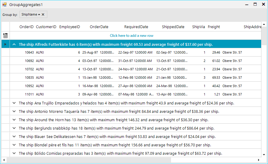 WinForms RadGridView Adding and Formatting Several Aggregates