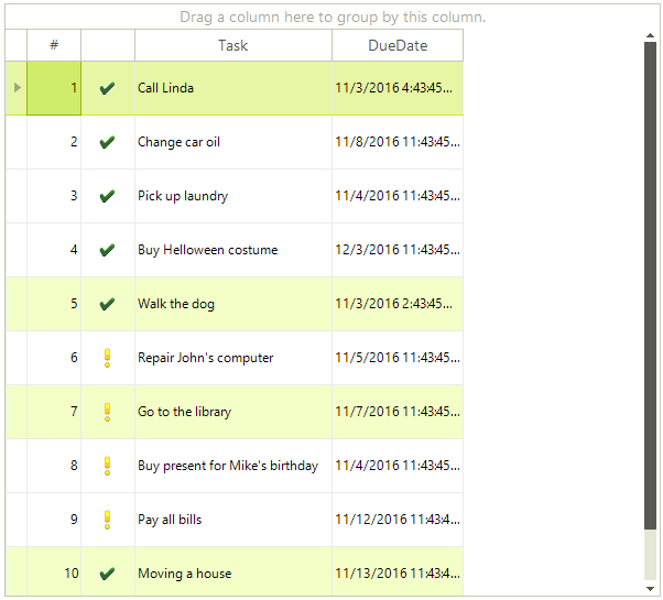 WinForms RadGridView Selecting Multiple Rows Programmatically