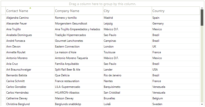 WinForms RadGridView Sorting