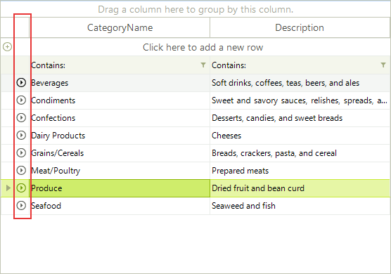 WinForms RadGridView GridViewIndentColumn