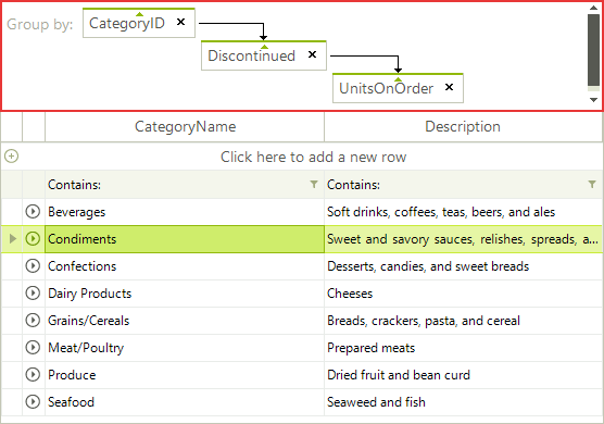 WinForms RadGridView GroupPanel