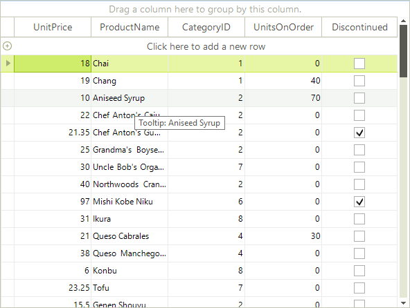 WinForms RadGridView Using the formatting event to set the tooltips