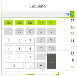 WinForms RadGridView GridViewCalculatorColumn