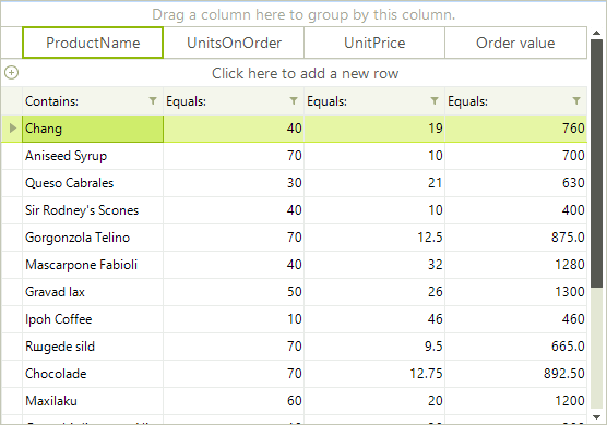 WinForms RadGridView The last column values are calculated dynamically