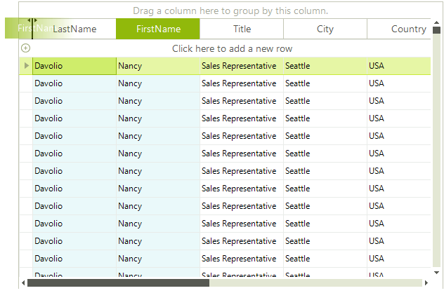 WinForms RadGridView Reordering Pinned Columns