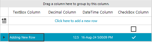 WinForms RadGridView Add new row with data in it