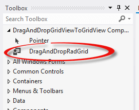 WinForms RadGridView Toolbox