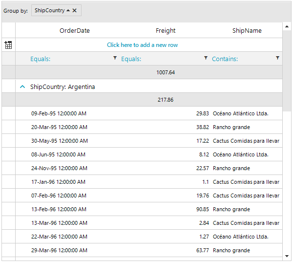 WinForms RadGridView Summary rows when groupped