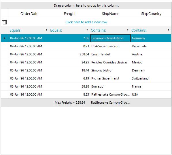 WinForms RadGridView GridViewBottomPinnedRowsMode Float