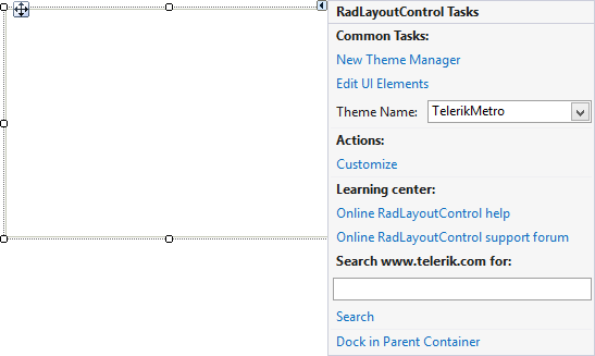 WinForms RadLayoutControl Dock In Parent Container