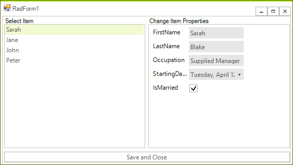 WinForms RadLayoutControl Final Layout