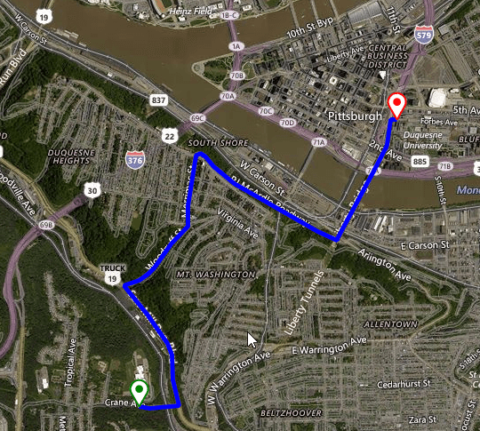 WinForms RadMap Truck route