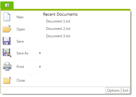 WinForms RadApplicationMenu Overview