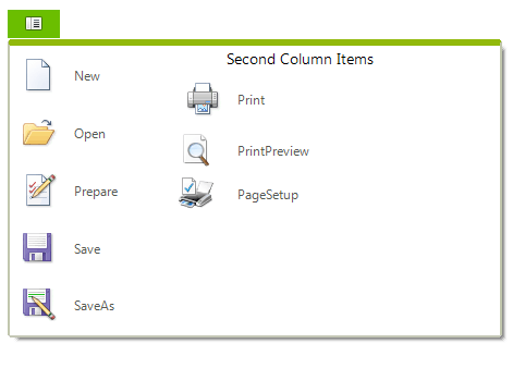 WinForms RadApplicationMenu Sample Overview