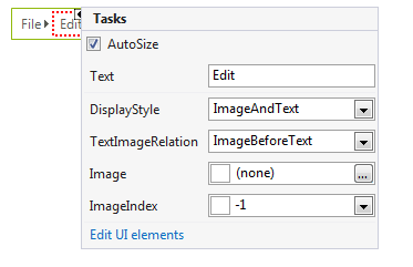 WinForms RadMenus MenuItem Collection Editor