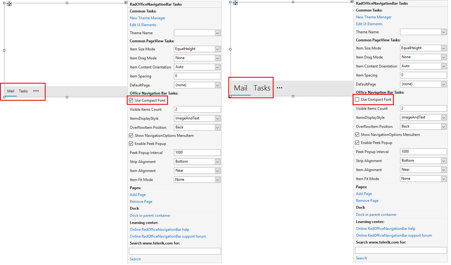 WinForms RadOfficeNavigationBar Customization