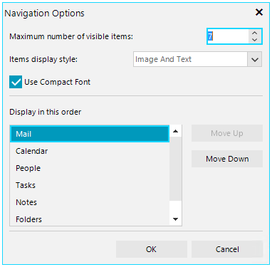 WinForms RadOfficeNavigationBar OfficeNavigationBarOptionsDialog