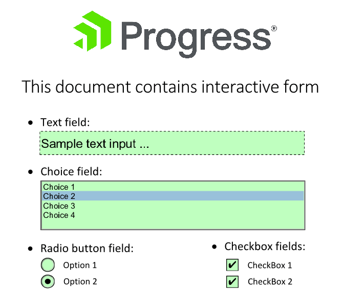 WinForms RadPdfViewer Interactive form fields in RadPdfViewer