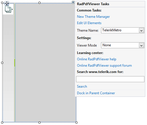 WinForms RadPdfViewer Smart Tag