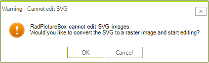 WinForms RadPictureBox SVG Edit Warning Message