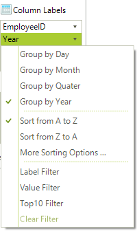 WinForms RadPivotGrid Label Options Dialog