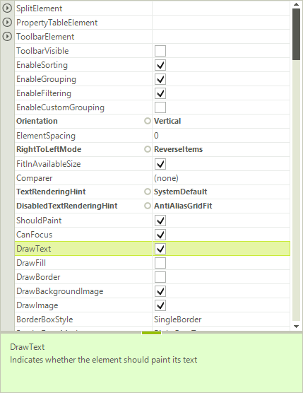 WinForms RadPropertyGrid Description Area