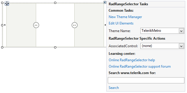 WinForms RadRangeSelector Smart Tag