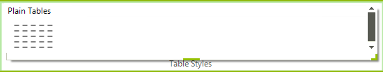 WinForms RadRibbonBar Expanded Plain Tables