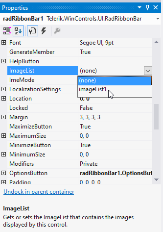 WinForms RadRibbonBar ImageList