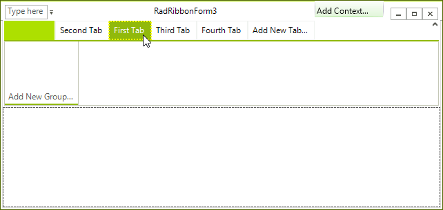 WinForms RadRibbonBar Reorderding Tabs